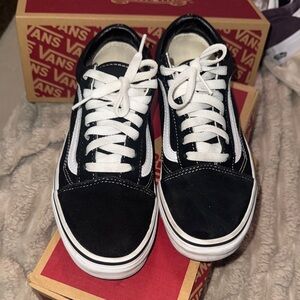 Vans Classic Black and White Lace-Up Shoes